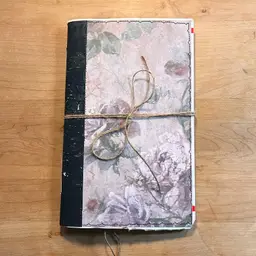 Handmade Purple Floral Notebook (Junk Journal Style)