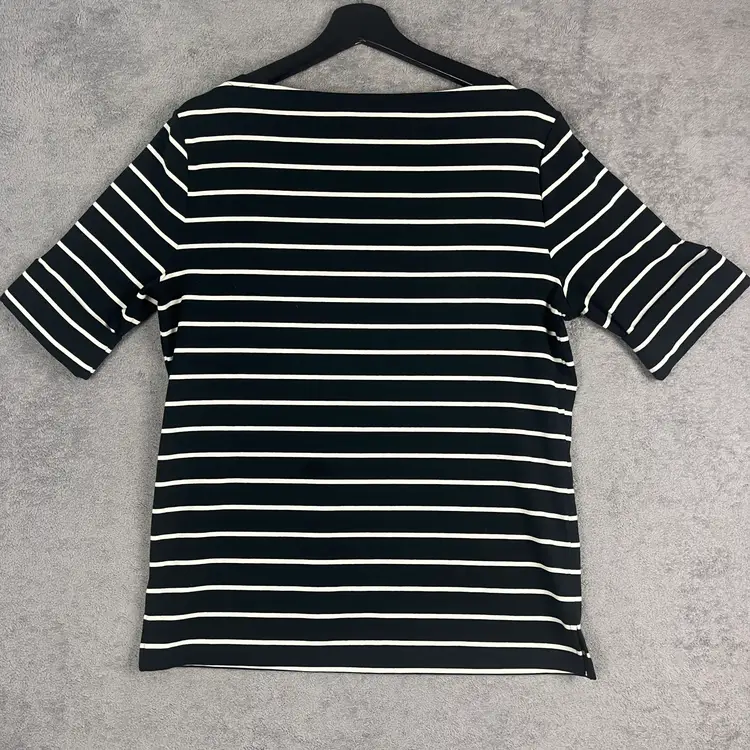 Lauren Ralph Lauren Striped Top Womens PTP 19" Size XL Navy White LRL Classic Preppy
