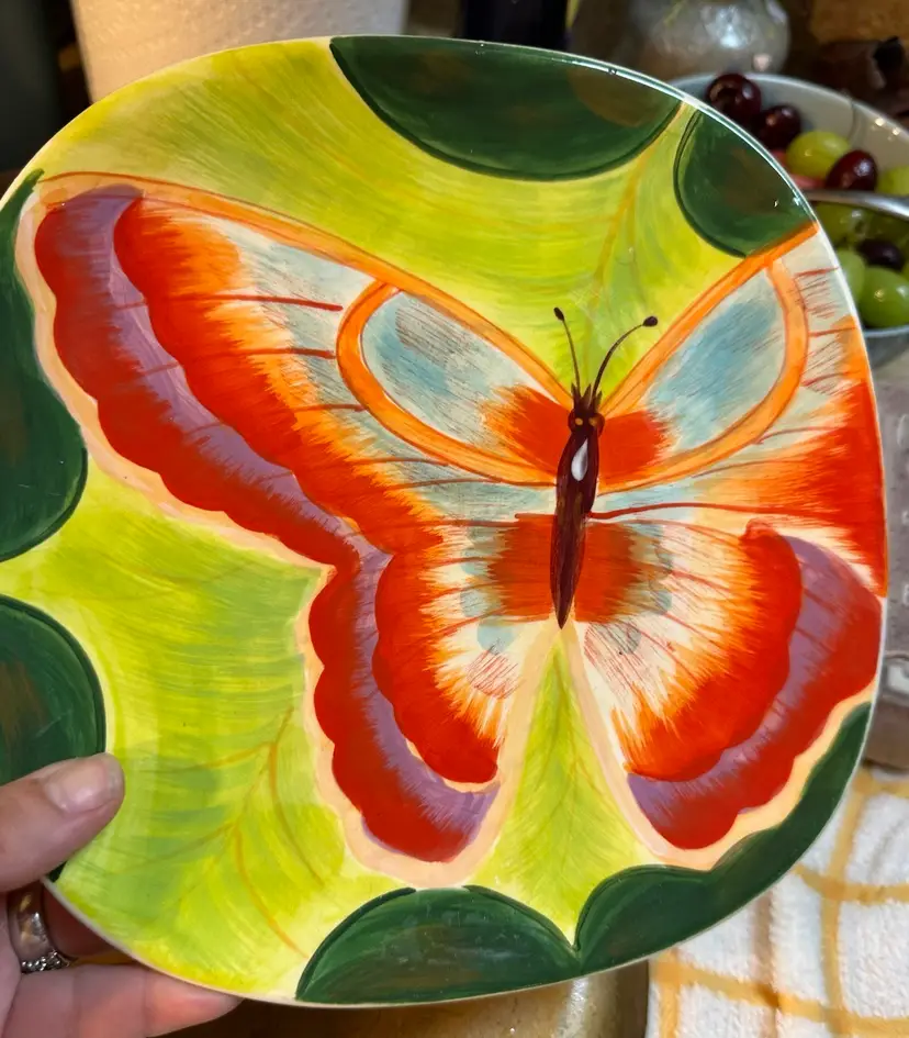 Butterfly Serving Tray Platter Home Essentials & Beyond Free Flight Made In PRC