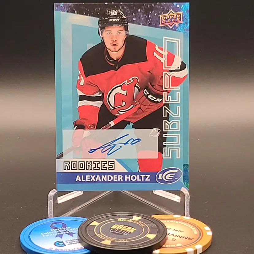 Alexander Holtz Rookie Auto 2021-22 Upper Deck Ice Subzero Autograph Insert  - Card #SZ-33 - New Jersey Devils Hockey Card