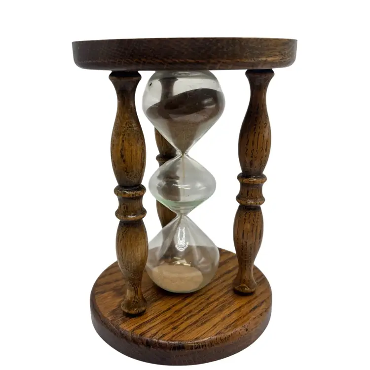 Vintage Hour Glass Wood Spindles 6”