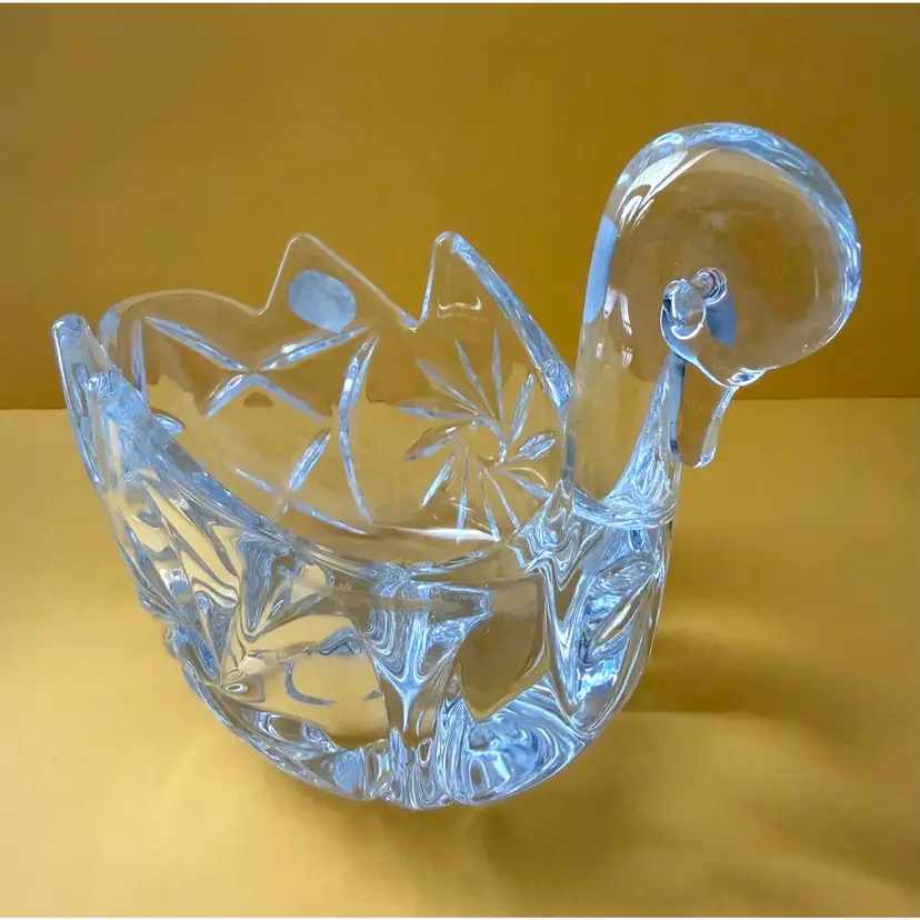 Bohemian Crystal Swan Dish