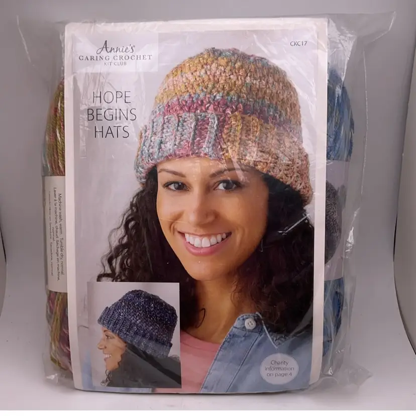 CFT Annie's Caring Crochet Kit Hope Begins Hats NIB
