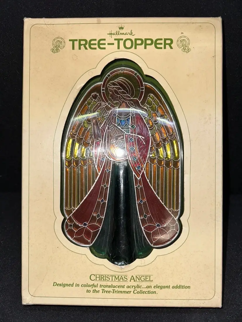 Hallmark Tree-Topper Christmas Angel Translucent Acrylic 8”x4.75” Vintage 1979