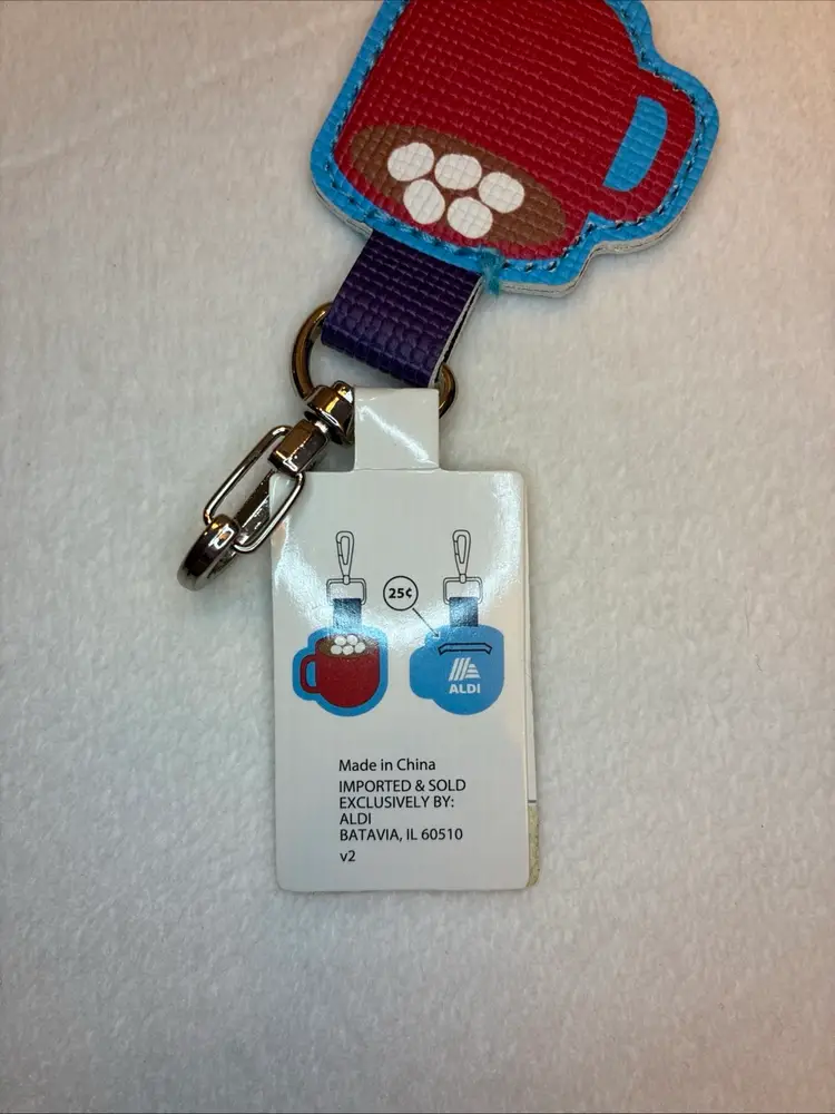 ALDI Quarter Holder Keeper Original Hot Cocoa NEW 2019 Keychain NWT