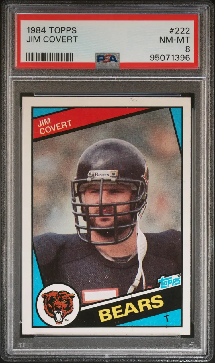 1984 Topps #222 Jim Covert PSA 8 - Chicago Bears