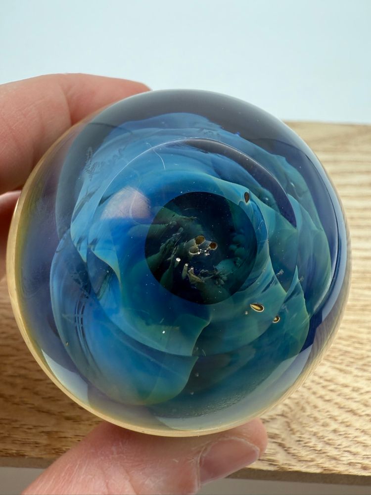 Seegers & Fein Art Glass Egg Paperweight