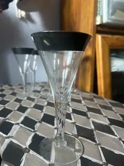 Dorothy Thorpe Silver Rimmed Champaign Glasses Set Of 6