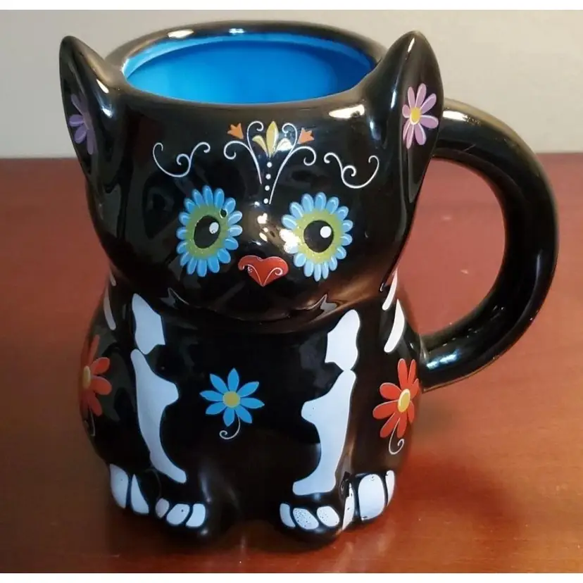 Boston Warehouse Day of the Dead Cat Coffee Mug