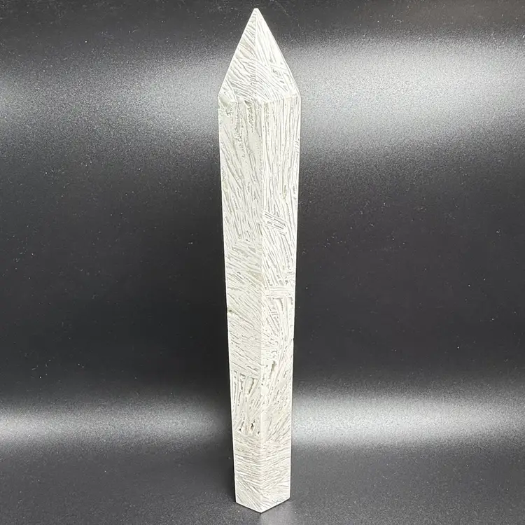 Natural Mexican White Crazy Lace Agate Tower Stone Obelisk Reiki Drusy 11" 752g