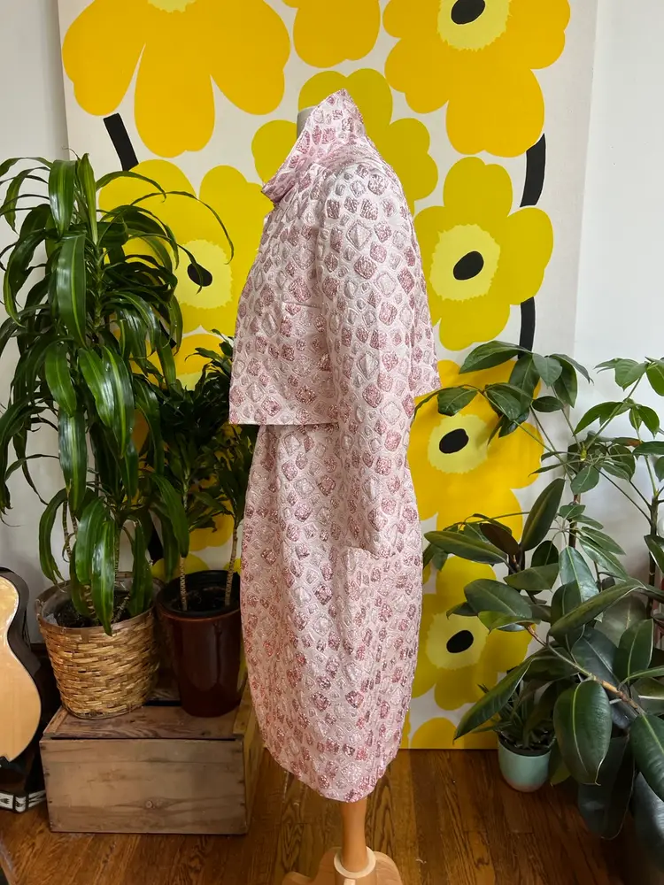 Vintage 1950s Handmade One Of A Kind Glittery Embroidered Dress Jacket Set