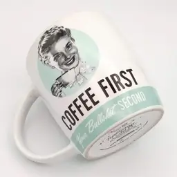 Nostalgic Art Ceramic Retro Mug "COFFEE FIRST-Bullsh*t Second", Berlin Germany