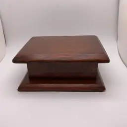 POW3 VTG Hand Carved Wood Trinket Box 6” x 4.5” x 2.5”