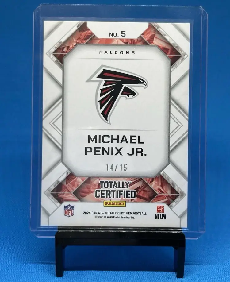 2024-25 Panini Totally Certified Michael Penix Jr #5 Totally Gems Platinum 14/15