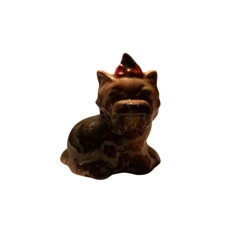 Goebel Hummel Yorkie Dog With Red Bow Figurine