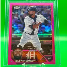 Riley Greene 2023 Topps Chrome Update Pink Refractor RC Detroit Tigers