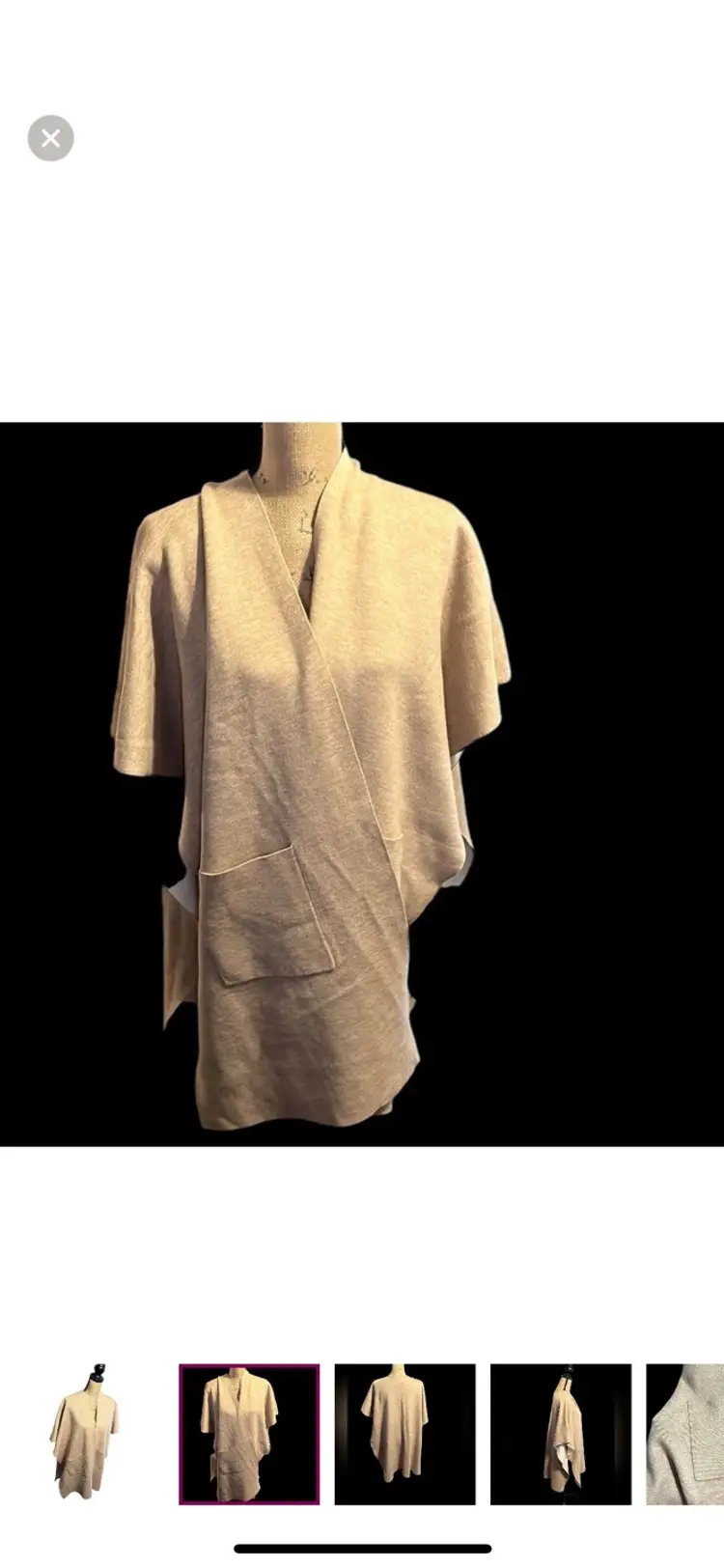 Tan Rachal Zoe duster cardigan. Open front with pockets. EUC.