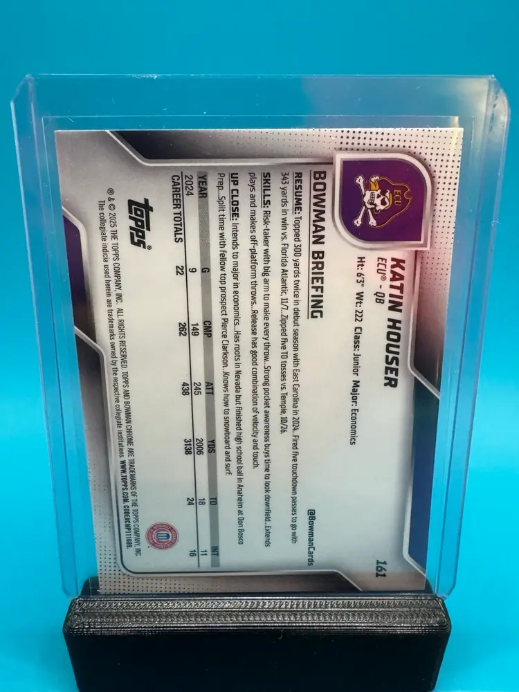 Katin Houser 1st Bowman Chrome U X-fractor East Carolina Pirates