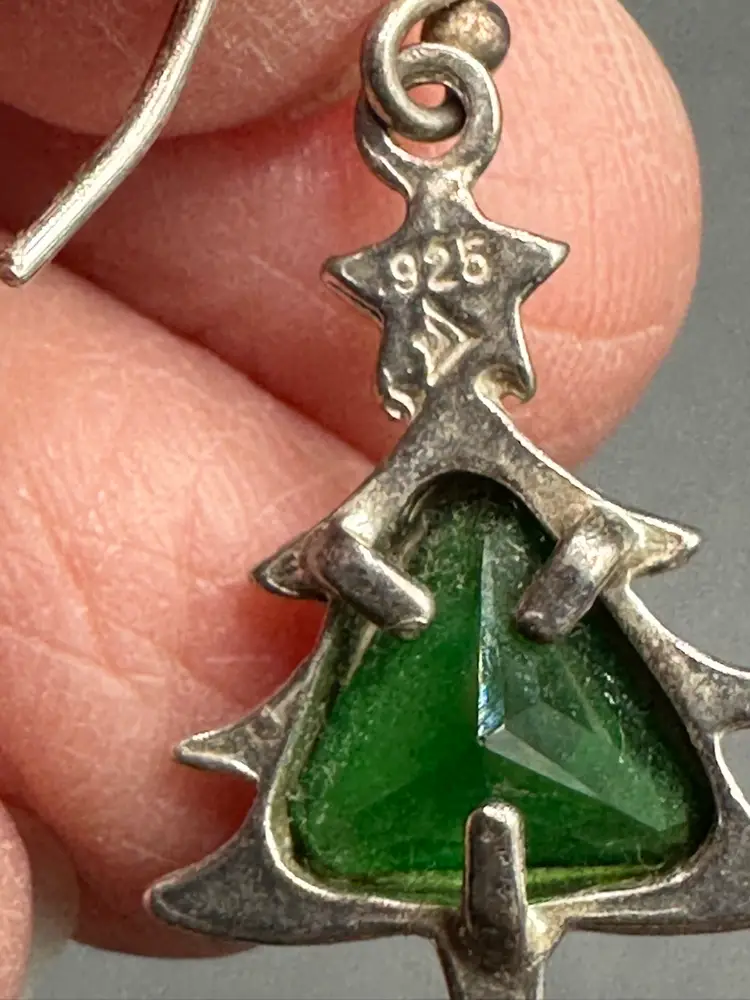 silpada 925 christmas tree earrings