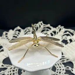 Gold Tone Metal Dragonfly Figure