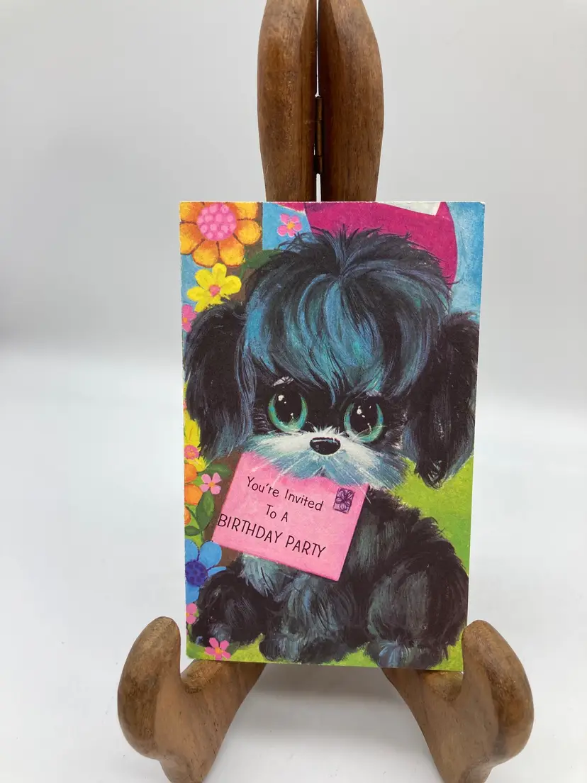 Used Birthday Party Invite Card, 1972