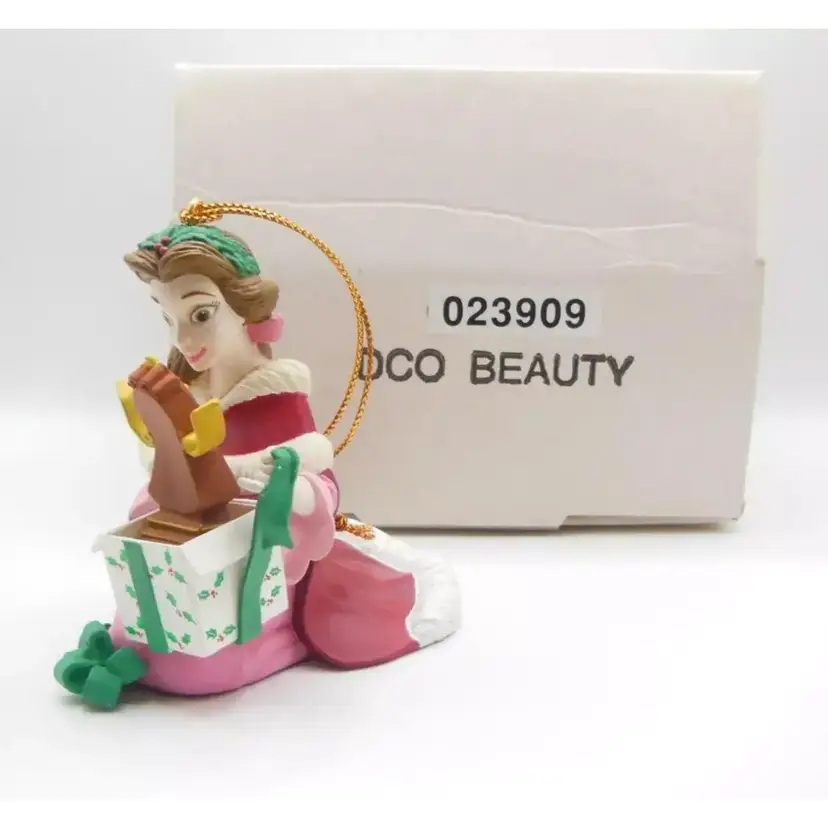 Grolier Disney Porcelain BELLE / BEAUTY 2008 Christmas Ornament LNIB