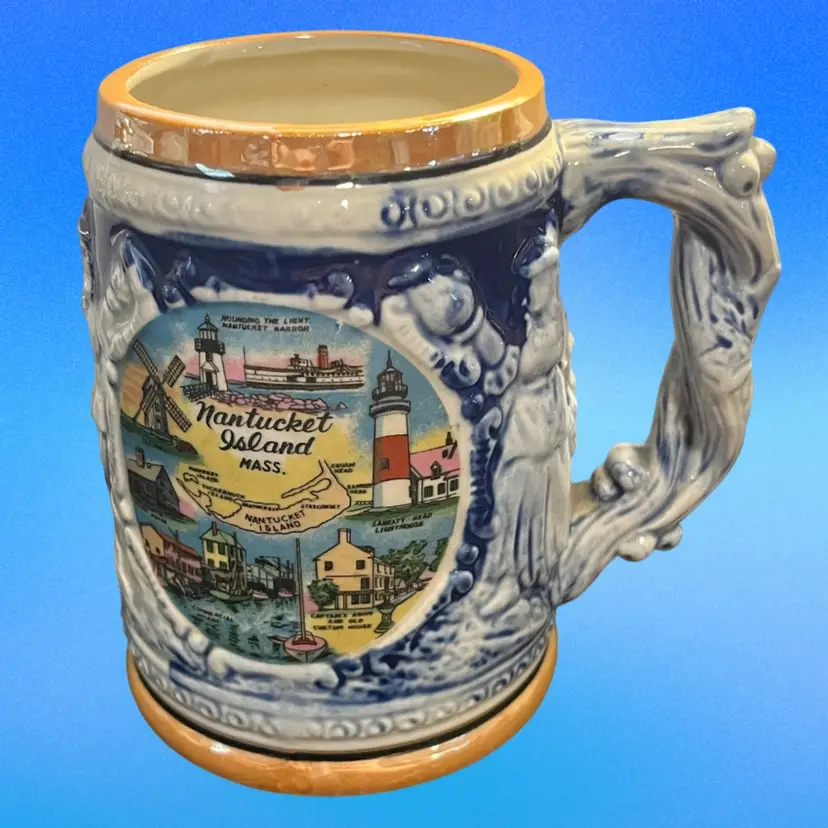 Nantucket Island Massachusetts Ceramic Beer Stein