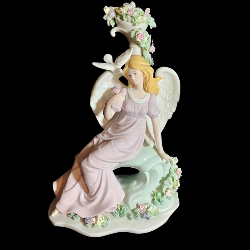 Member's Mark 14" Golden Blonde Angel Surrounded by Roses with Dove on Wing