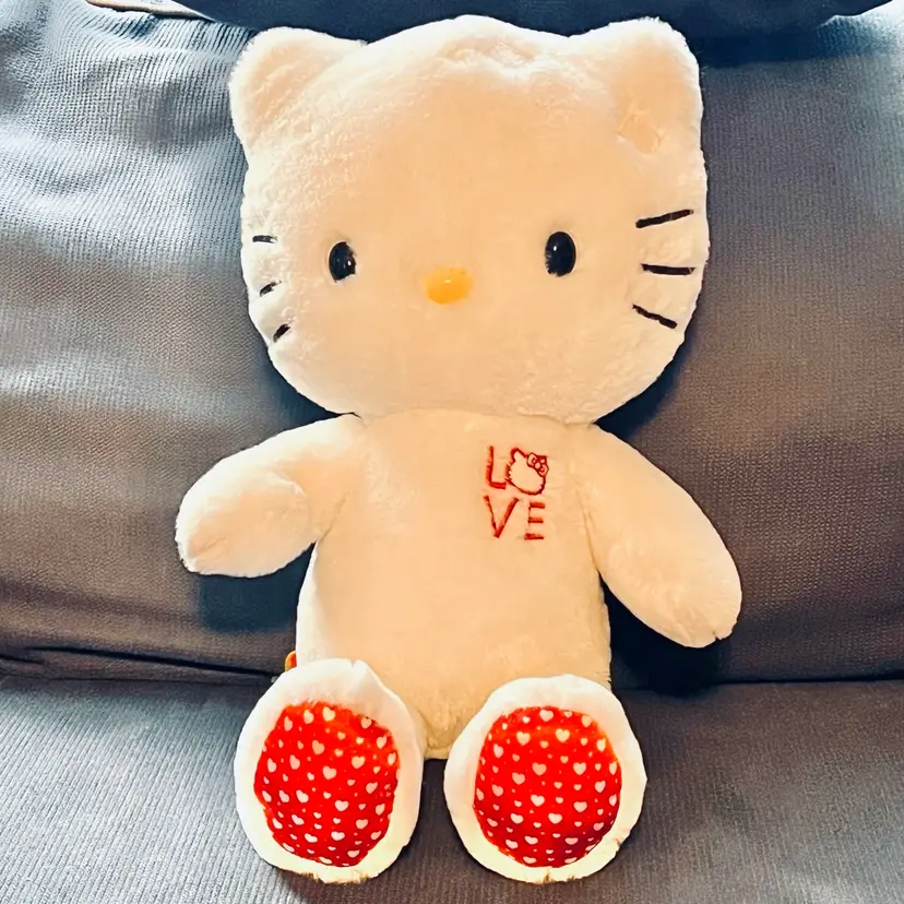 Build A Bear Sanrio Hello Kitty LOVE Plush White Red Hearts 2012 NO BOW
