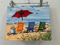 Paint By Numbers 2 Different By Same Artist Beach Scene Vibrant