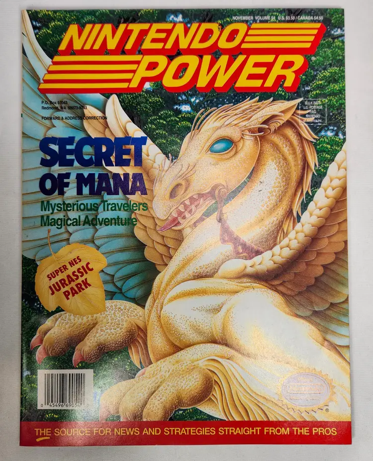 Nintendo Power Magazine Vol 54 Nov 1993 - Secret Of Mana / Batman Poster / Cards