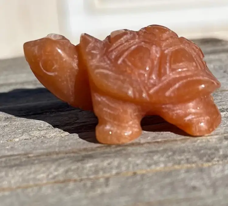 Orange Aventurine Carved Turtle