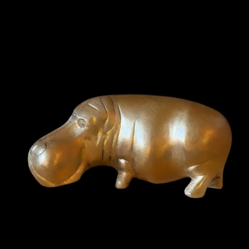 Vintage Brass Hippopotamus Figurine Paperweight
2” T x 4-1/4” L x 2-1/4” W