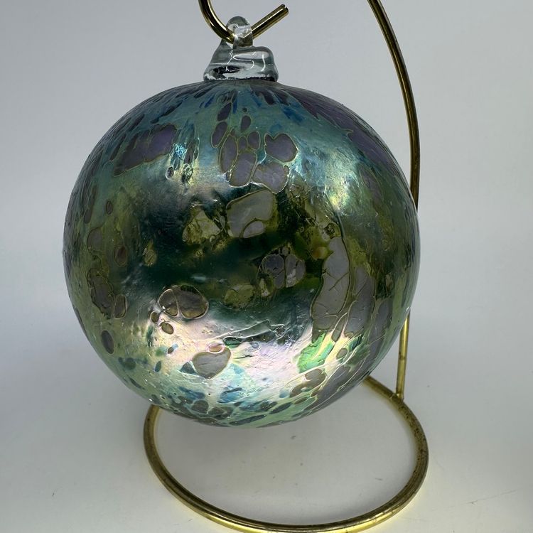 Vintage Hand Blown Art Glass Hanging Ornament 4”