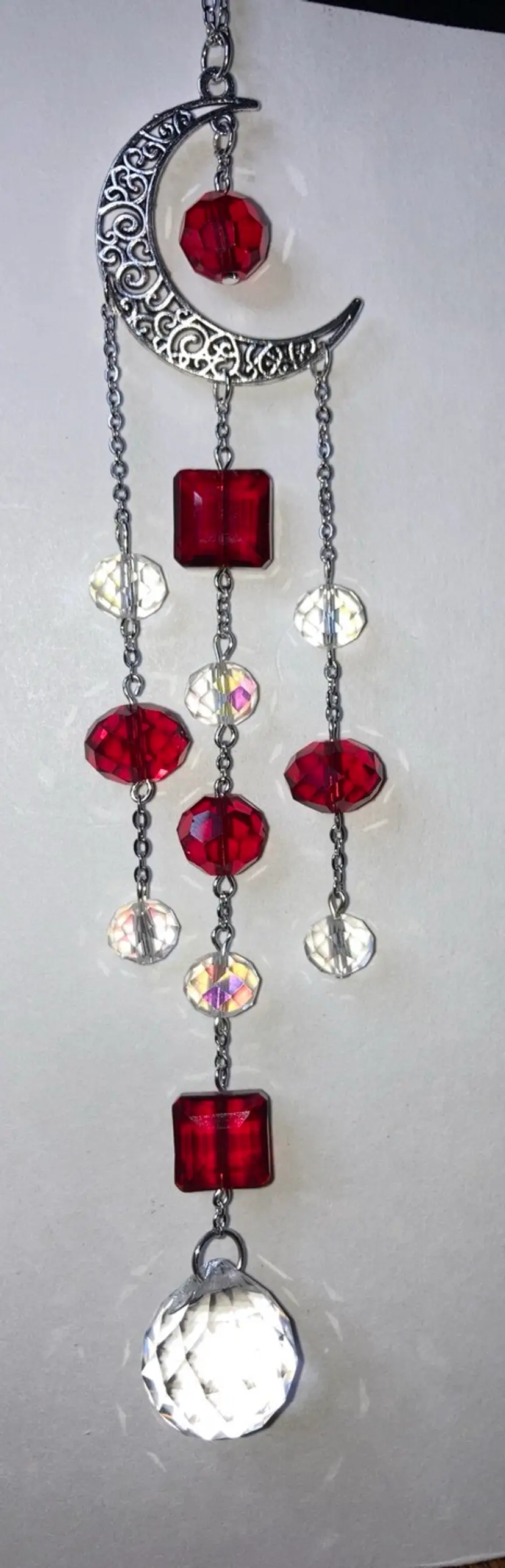 Made By Me Sun Catcher 10”! Vintage AB Crystals repurposed from a vintage necklace!
