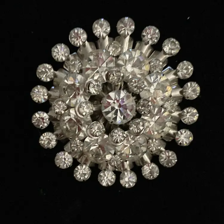 Vintage Retro Prong  set 5 Tier Crystal Brooch
