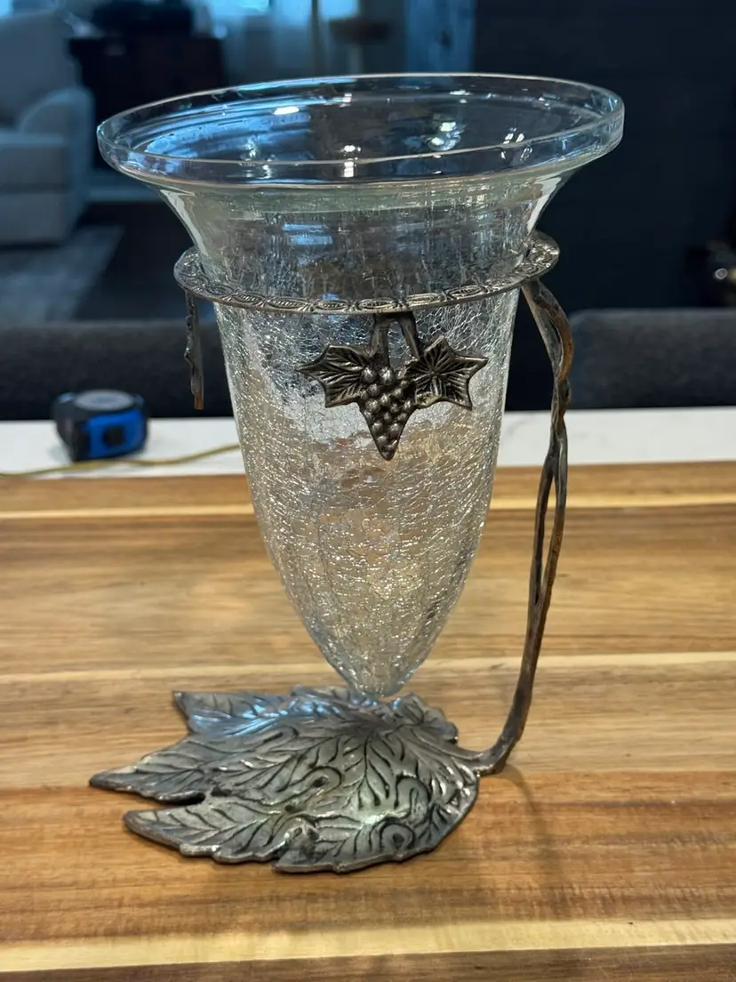 Crackled Glass Vase