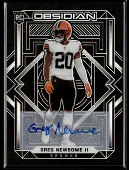 2021 Obsidian Football GREG NEWSOME II RC Rookie Auto /199 SP #169 BROWNS