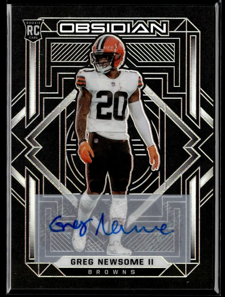2021 Obsidian Football GREG NEWSOME II RC Rookie Auto /199 SP #169 BROWNS