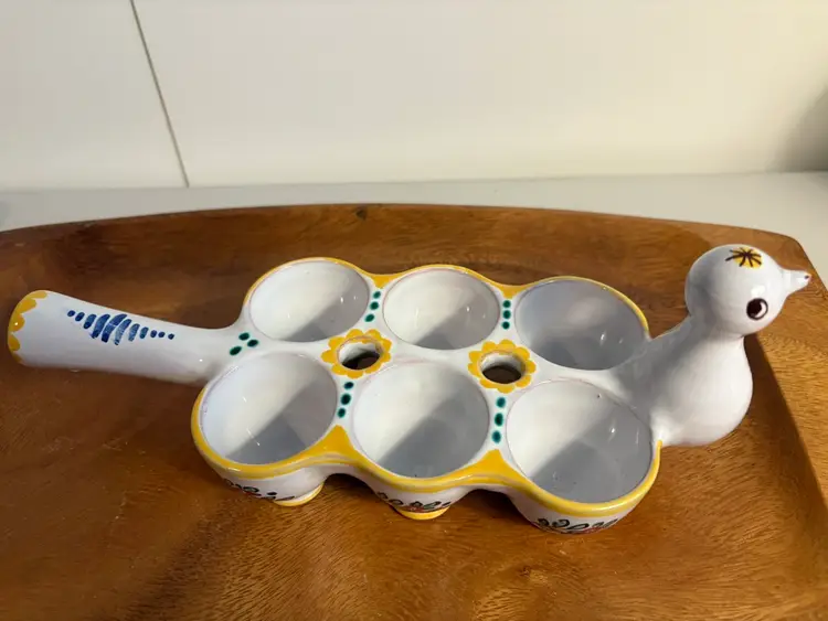 Vintage Handmade Czechoslovakia Egg Stand