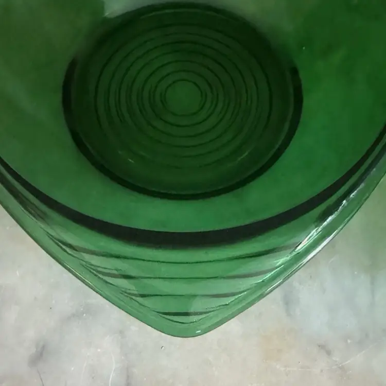 Anchor Hocking Forest Green glass triangular bon bon dish (Pattern #E1159) Set 2