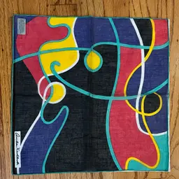 Abstract Hankie Switzerland Rolled Hem - Original Tags 12”