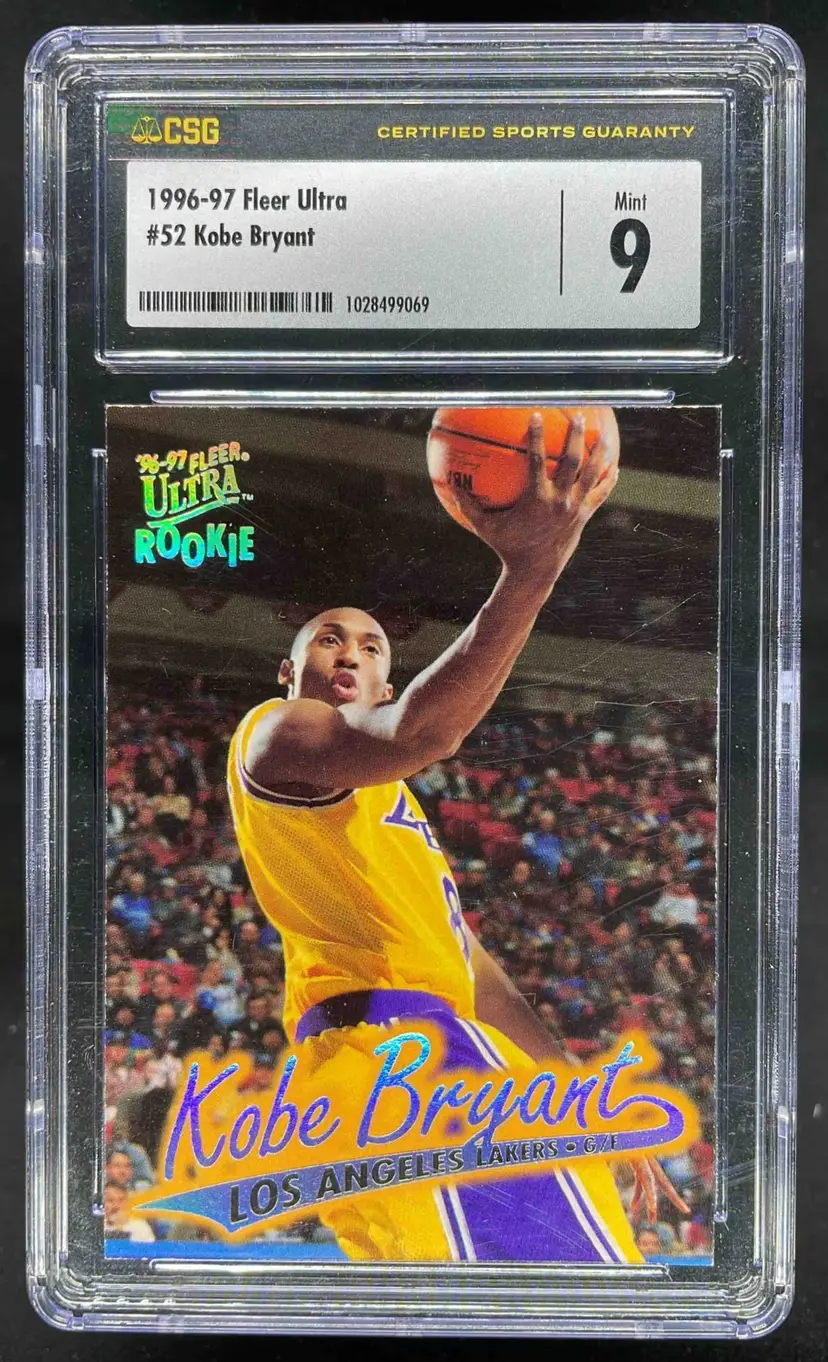 1996 Fleer Ultra Kobe Bryant RC CSG CGC 9 Mint Los Angeles Lakers #52