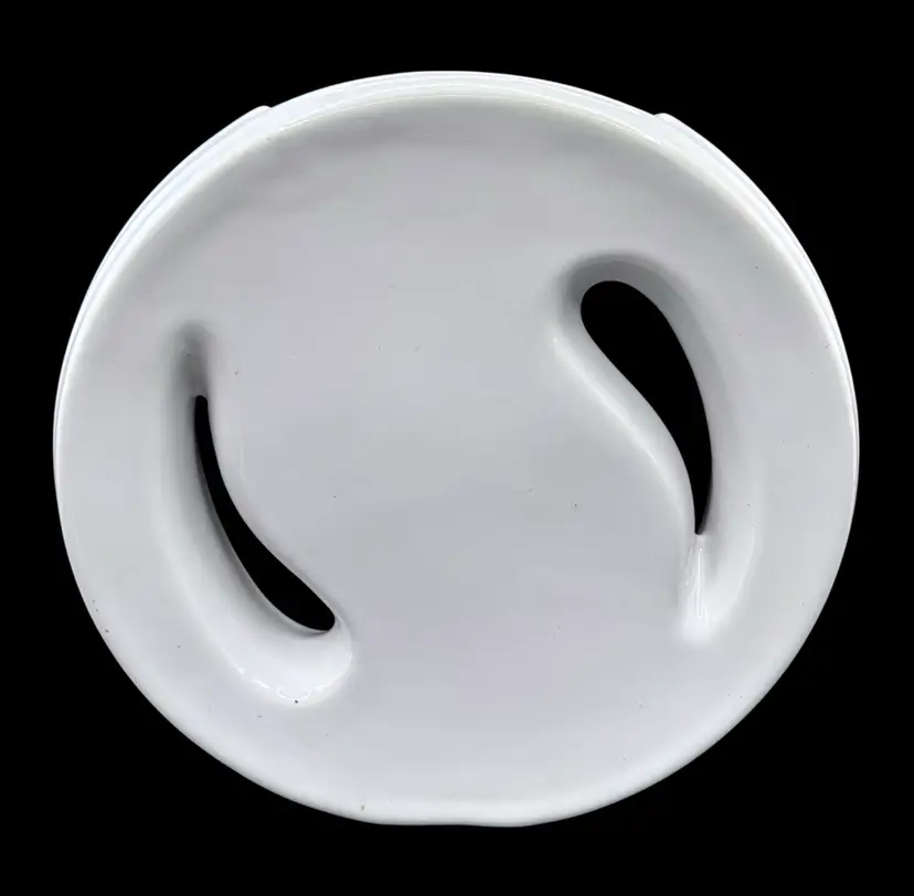 Vintage Haeger Pottery Vase Round Yin Yang Off White Abstract Slimline 9.25”