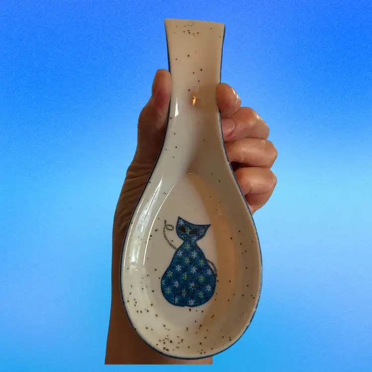 Otigiri Blue Cat Spoon Rest