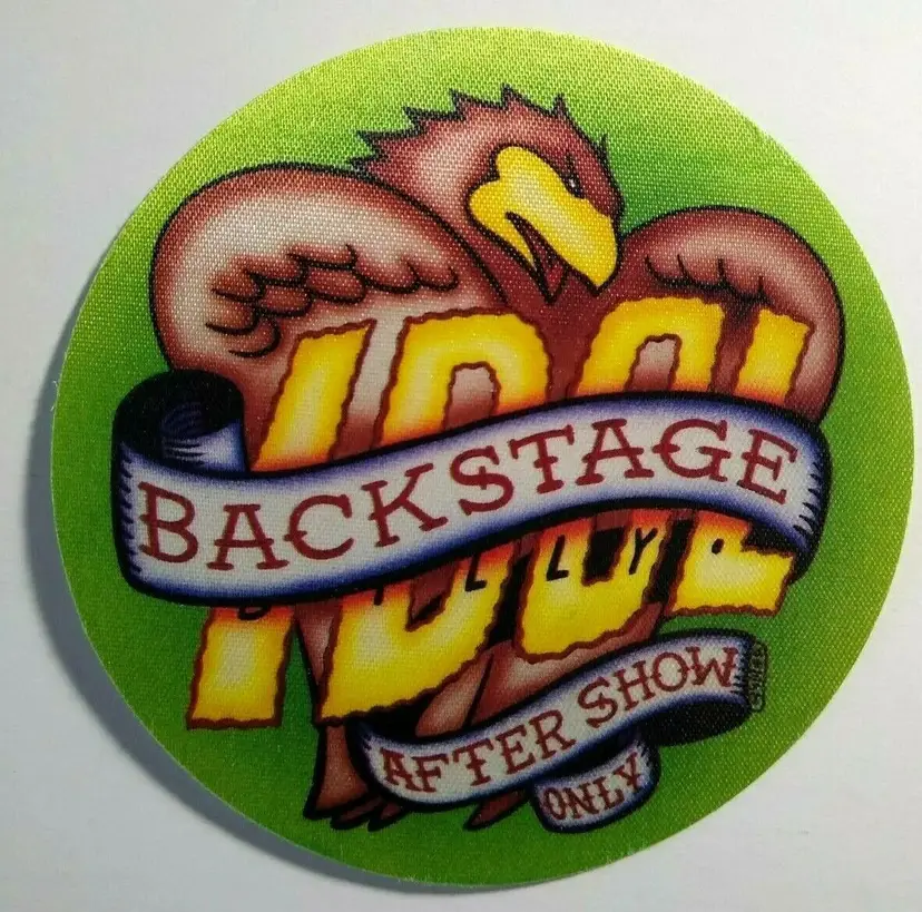 Billy Idol Backstage Pass Original 1990 Concert Tour New Wave Charmed Life Green