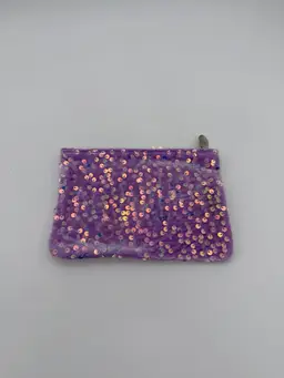 IPSY 2024 Glam Bag Collection Purple Iridescent Sequins With Charm Makeup Pouch
