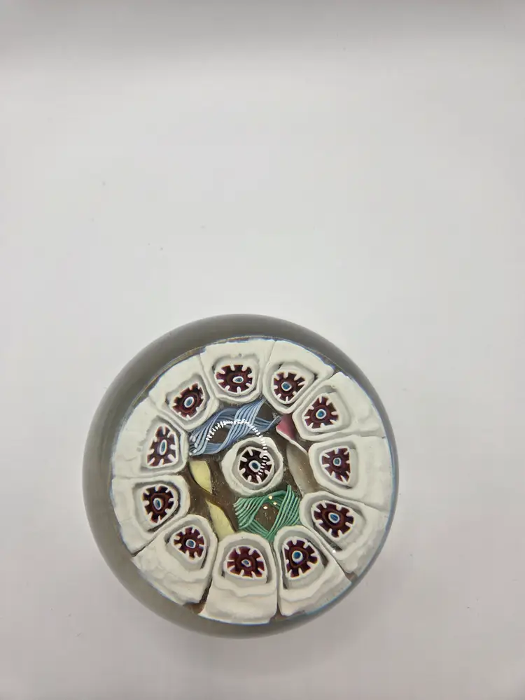 Murano Cane and Latticino Paperweight