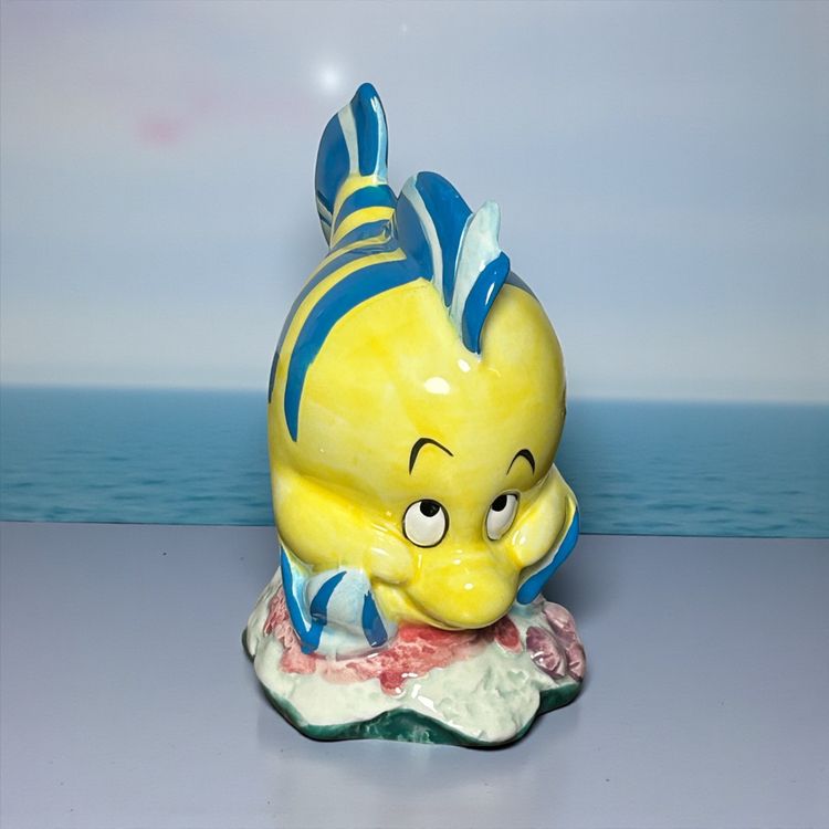 Flounder The Little Mermaid Disney's Ceramic Figurine Taiwan Cartoon Fish