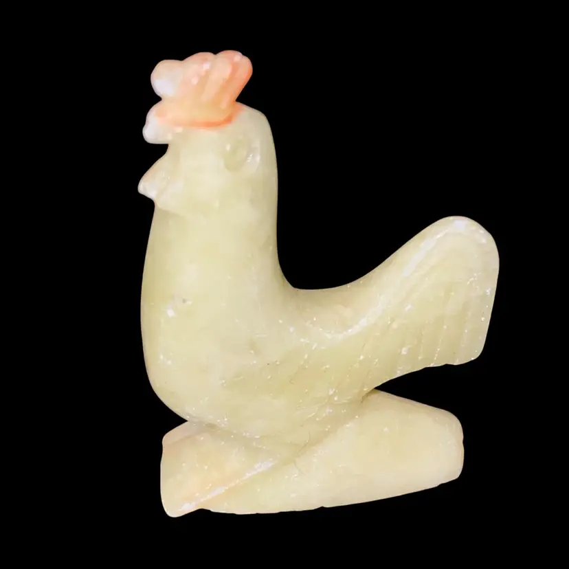 #03- Vintage Soapstone Miniature Rooster Whistle Figurine